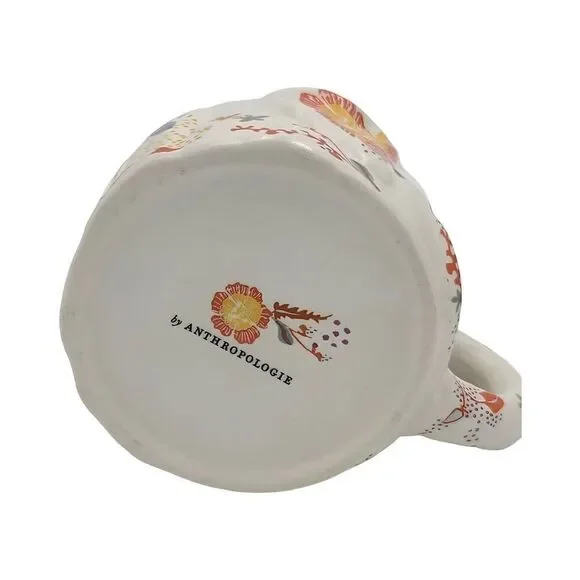 Anthropologie Marisol Elephant Floral Stoneware Mug - Picture 2 of 3